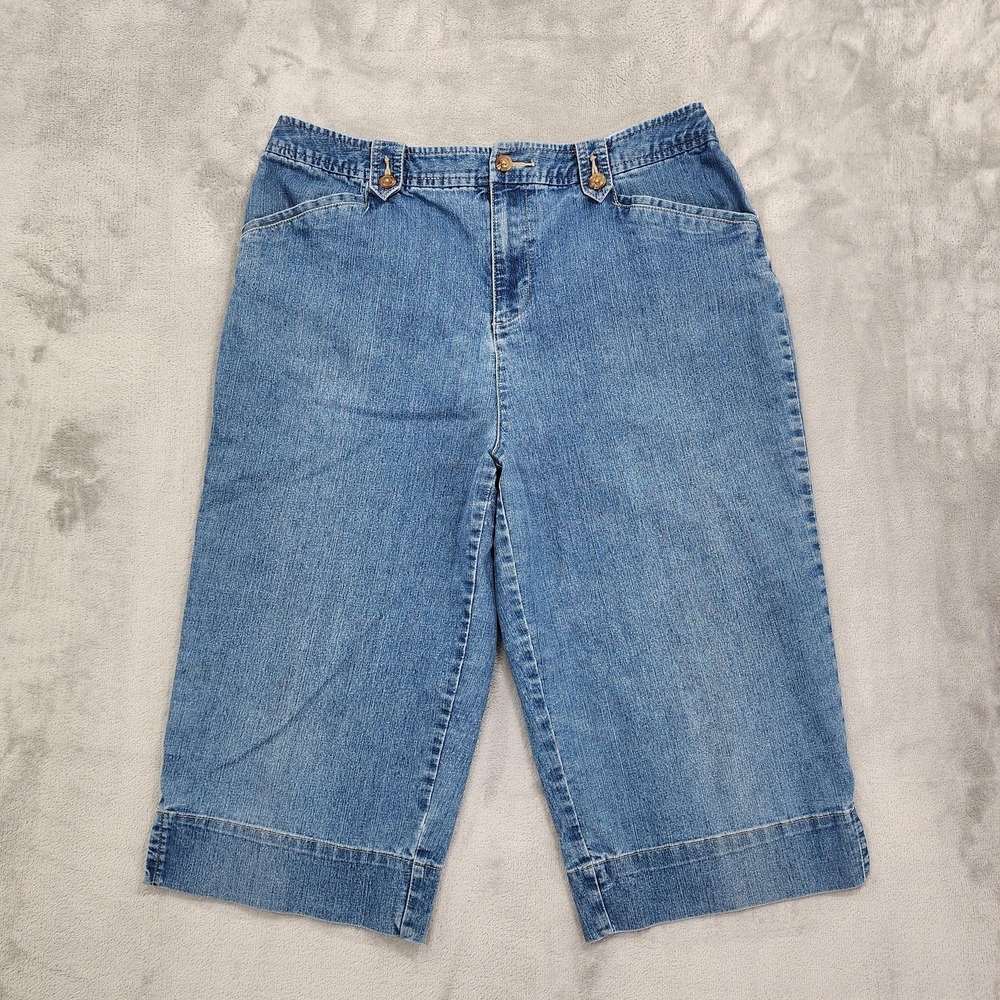 Vintage White Stag Shorts Womens 8 Blue High Rise Bermuda Denim Stretch Casual
